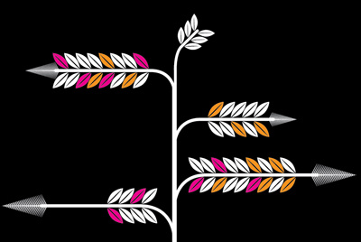 Arrow Plant arrow black leaves magenta orange plant stalks