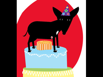 Happy Birthday cake dog happy birthday illustration party hat spite sprite