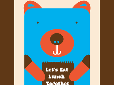 Lunch Bear 1 bear blue buddy design friends illustration lunch lunch bag natural orange organic