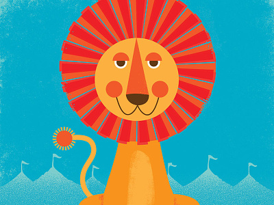 Sun Lion 2013 Calendar blue calendar circus face lion orange red runaway sun textures