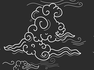 A CLOUD STUDY; DOODLE 004 black and white doodle cloud doodle cloud drawling cloud icon contour doodle line drawing