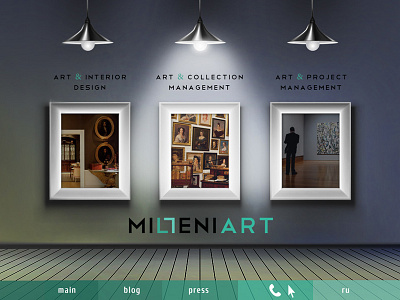 Art rental website design art art rent gallery light pictures turn on web design