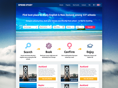Springstudy website aggregator english learning school web design website
