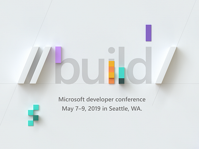 Microsoft Build 3d branding build colorful conference cubes developer