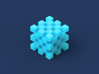 Microsoft Fluent Design System 3d blue c4d cinema4d cube fluent geometric geometry illustraion microsoft motion