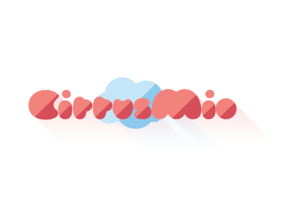 CirrusMio Logo branding cirrus cloud fat letters identity light blue logo pink startup logo tech logo