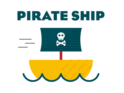 Pirate Ship boat illustration nautical ocean pirate pirate ship pirates sea skull skull and crossbones