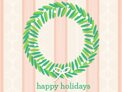 Happy Holidays Card card christmas card festive holiday card holidays pastel wreath