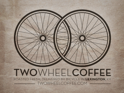 Two Wheel Coffee Bag Logo bicycle bike wheel bikes branding coffee coffee bag coffee logo letterpress logo