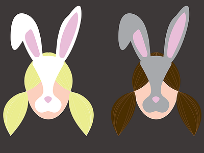 Bunnies bunnies flat illustration
