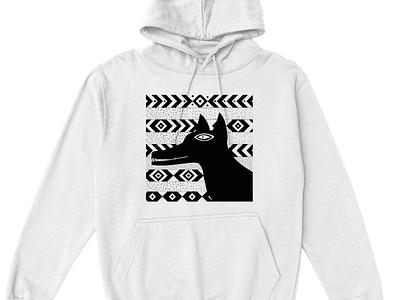 Black dogwolf! animal artist clothes disign everpress graphics hoody illustration merch print sweatshirt
