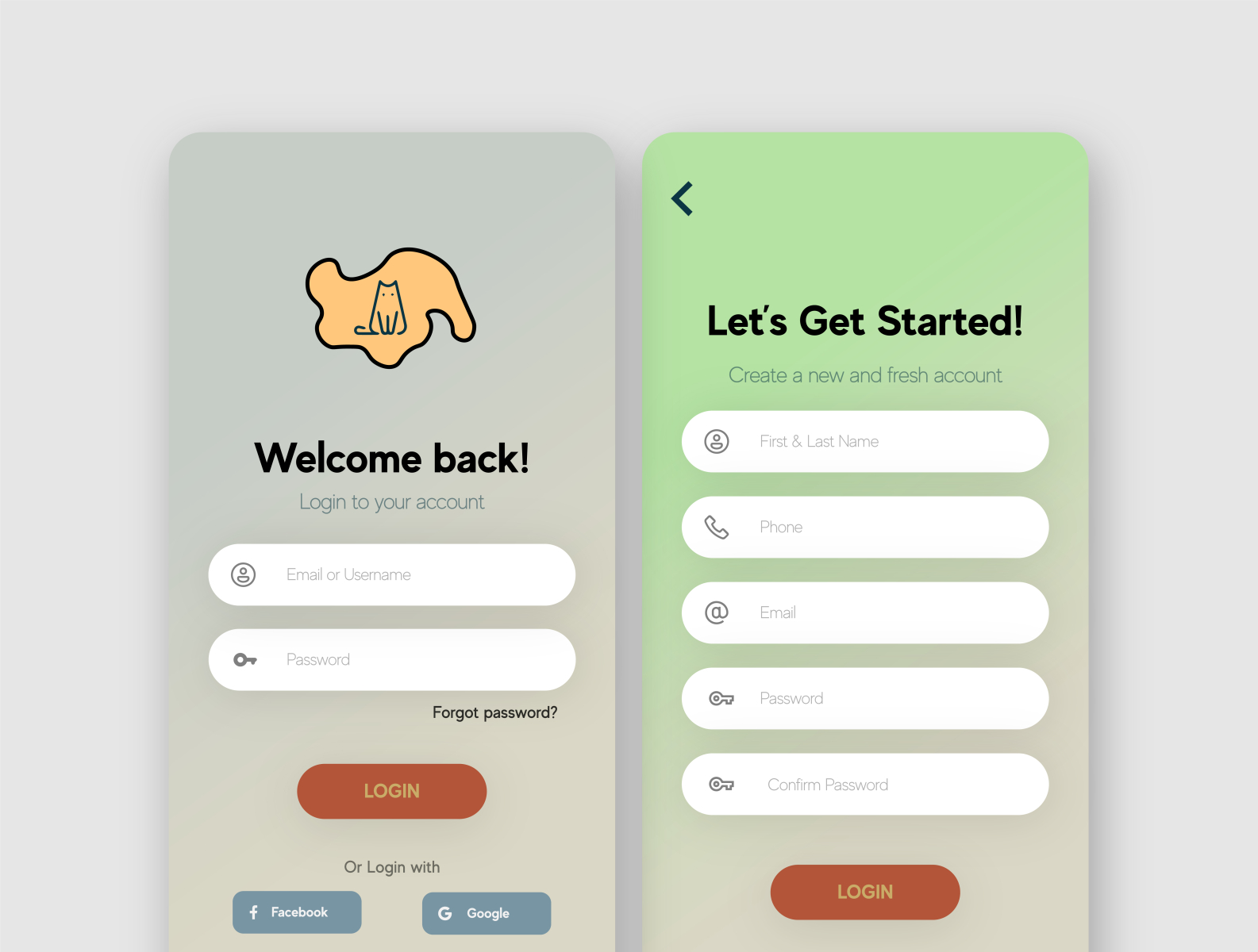 Pet app login UI Design by Salam Zakari on Dribbble