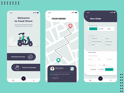 Food Share - Food Donation App branding design login ui ux vector website