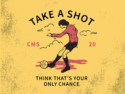 Take a Shot branding character illustration retro soccer sports tshirt design vector vintage badge vintage logo