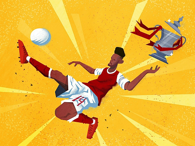 Aubameyang bring the FA Cup! arsenal character illustration soccer sports vector