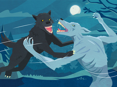 Padfoot vs Moony animals character dog harry potter illustration vector wolf