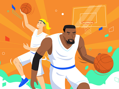 Basketball ball basketball character dribble dunk illustration lay up sport vector