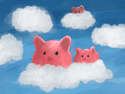 Piggies art digital illustration