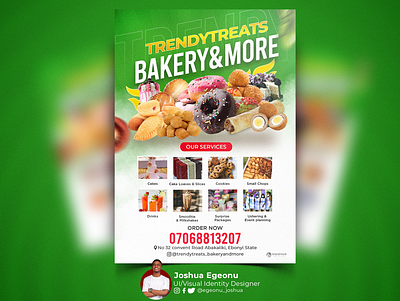 BAKING FLYER DESIGN FOR TRENDYTREATS branding design graphic design print social media