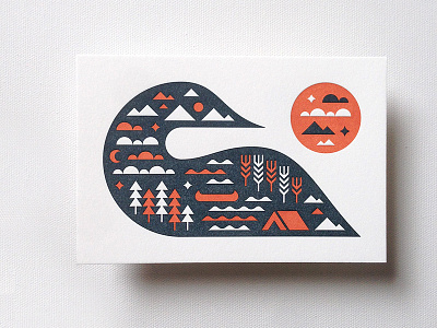 Greetings From Canada canada canoe letterpress loon outdoors tent