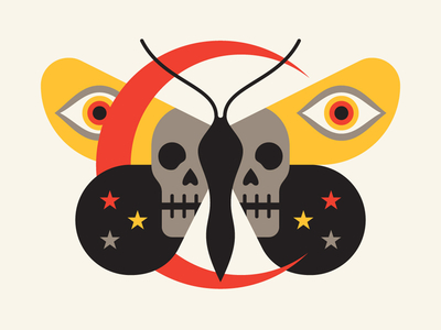 Moth eye moon moth skull