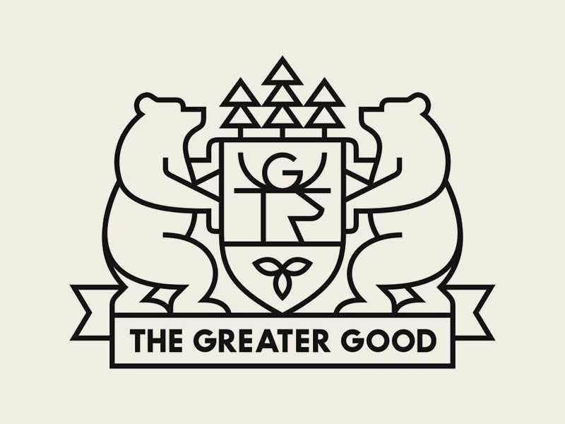 The Greater Good coat of arms deer greater good trees crest bears