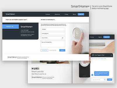 DailyUI 028 app appdesign contact form contact us dailyui dailyuichallenge design livechat productdesign smarthome tech ux uxui webdesign website