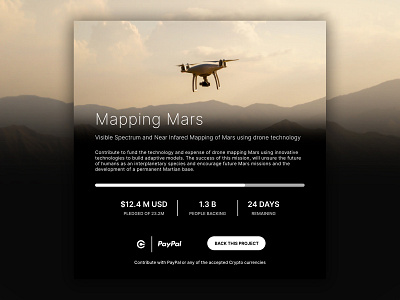 DailyUI 032 app appdesign crowdfunding crowdfunding campaign crypto cryptocurrency dailyui dailyui032 dailyuichallenge mars uxui