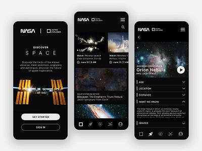 NASA App Concept app appdesign dailyui design nasa space ui ux uxui web