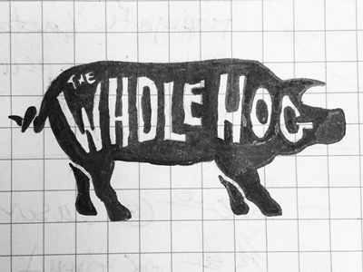 The Whole Hog - Custom Type animal buffalo food food truck gourmet hog identity logo pig type typography