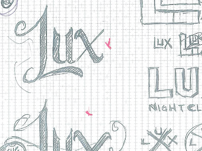 Lux - Nightclub Branding Logo bar buffalo collin corcoran corealis corealis creative design logo new york nightclub ny sketch type typography venue