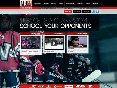 Matt Barnaby Hockey - Website Design