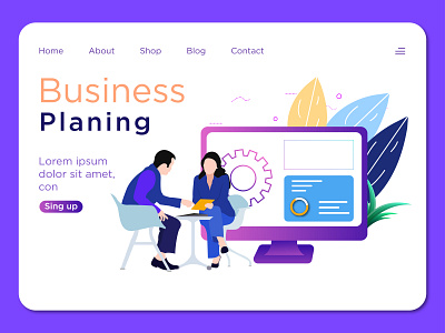 web landing page business business plan design illustration landing page illustration landscape vector