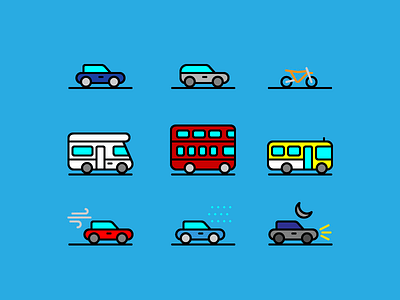 71 Traffic & Transportation Icon Collection bike cars collection glyphs icons set traffic transportation ui