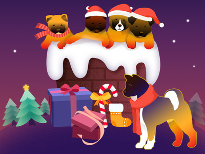 Christmas app design flat ui website