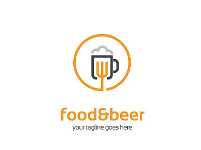 Bar and Restaurant Logo alcohol bar beer circle drink eat fork hotel mug pub restaurant spoon