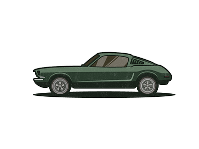 AVI001 - Steve McQueen's '68 Mustang automobile car illustration mustang steve mcqueen