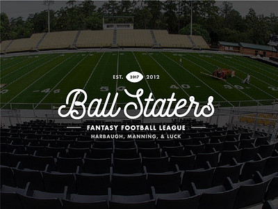 Ball Staters Fantasy League Logo ball state fantasy football football harbaugh indiana logo luck manning post meridiana typography