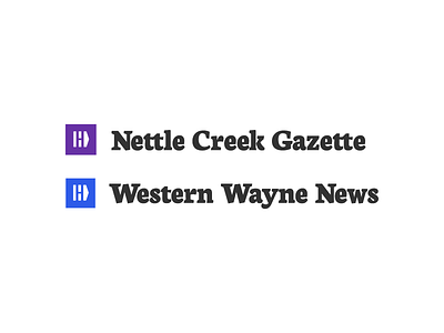 Nettle Creek Gazette + Western Wayne News Branding brand branding hometown logo media negative space newspaper typography
