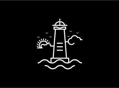 Lighthouse line drawing abctract branding bussiness design icon illustration lineart logo vector vintage logo