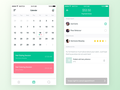 Appointments app appointments beauty calender clean dailyui ios minimal ui userinterface ux