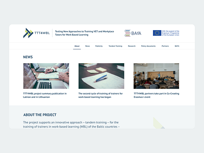 Website for the EU project TTT4WBL