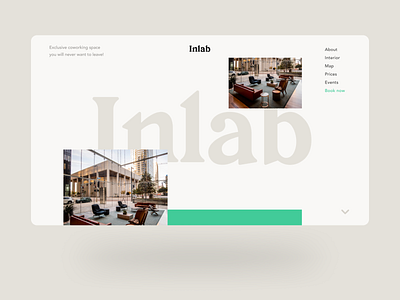 Concept for a coworking space bold typography contrast colors design ui