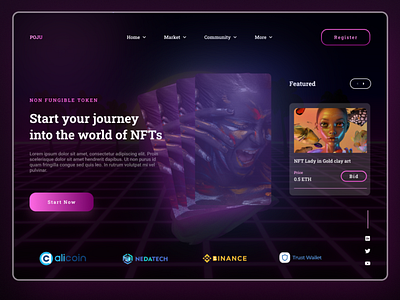 NFT Landing Page UI design