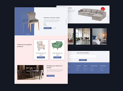Furniture Landing page Redesign app design furniture ui ux web