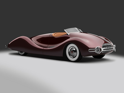 1948 Buick Streamliner Vector affinity designer automobile buick car design hyperrealism luxury design realism realistic vector