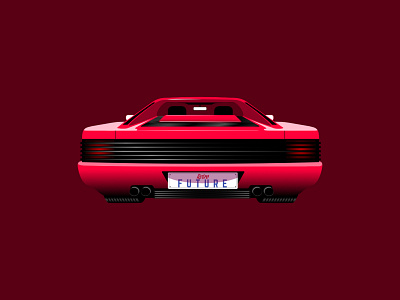 Ferrari Testarossa - Vector affinity designer automobile car design illustration red retro sports car vector