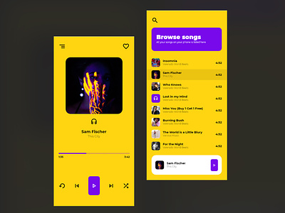 Voot Music Player UI/UX app design illustration music music app music player ui uiux