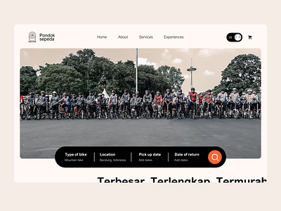 Home Page - Landing Page - Bike Rental Website branding design flat future illustration minimal ui ui ux ui design uidesign uiux ux ux ui ux design uxdesign uxui vector visual web website