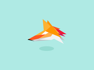 Fox element for a logo flat fox graphic design logo origami patch process